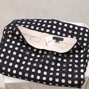 Ann Taylor Geo Eyelet Pencil Skirt (Navy)